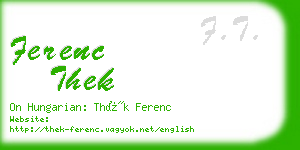 ferenc thek business card